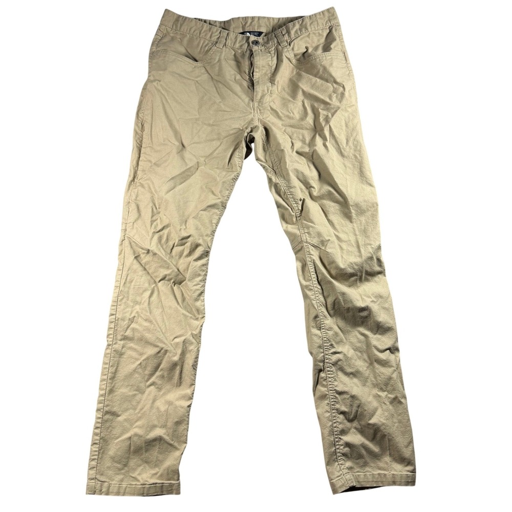 The North Face Mens 33x30 Tan Khaki Hiking Outdoor Canvas Pants Straight Leg